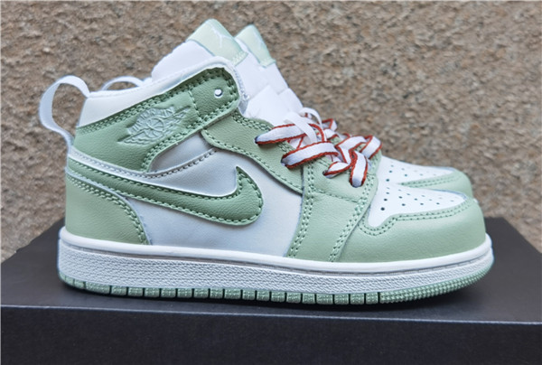 Youth Running Weapon Air Jordan 1 Green/White Shoes 0064 Youth Running Weapon Air Jordan 1 Green/White Shoes 0064
